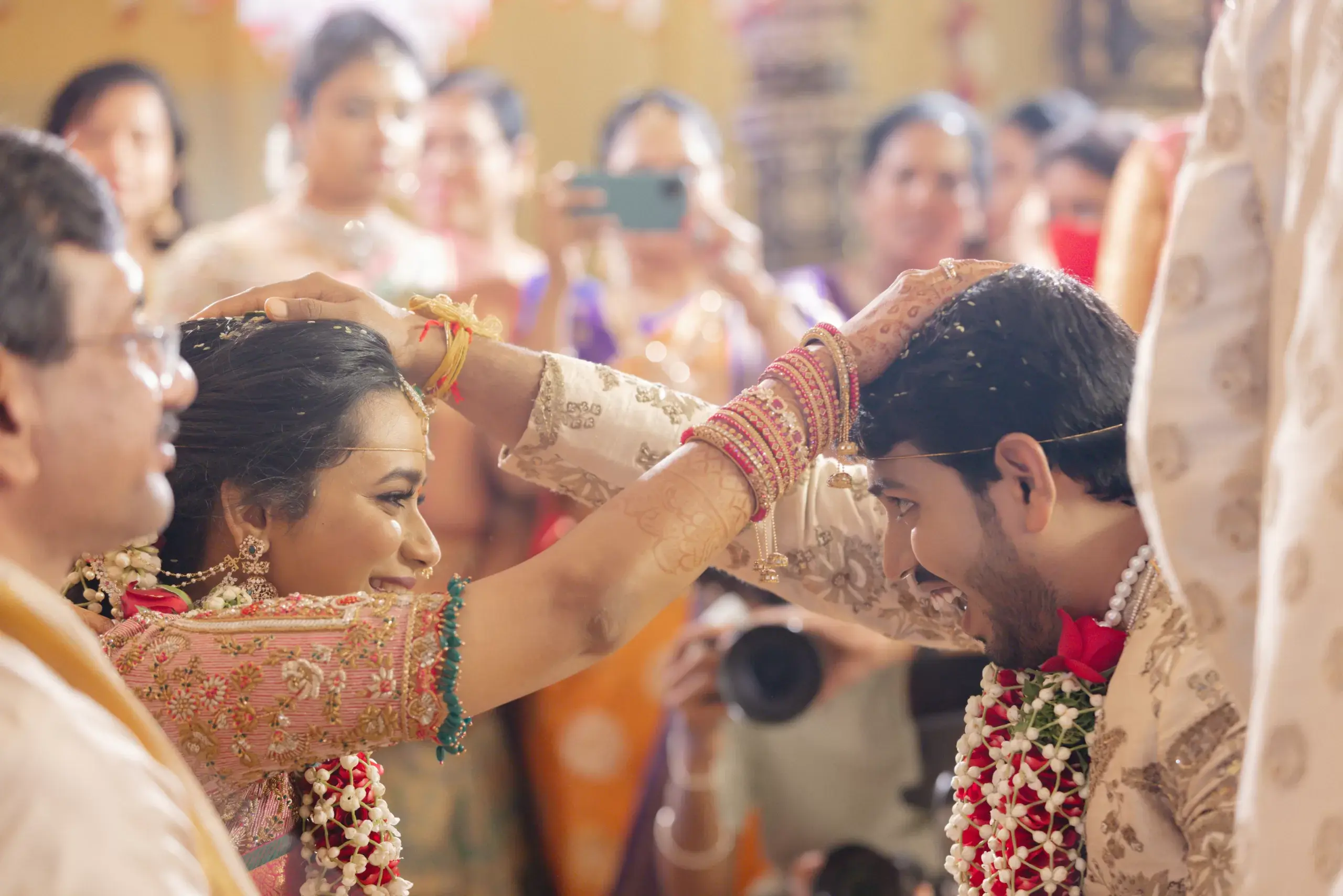 Outdoor and drone wedding photography in Guntur – cinematic aerial couple portrait by Dream Knot